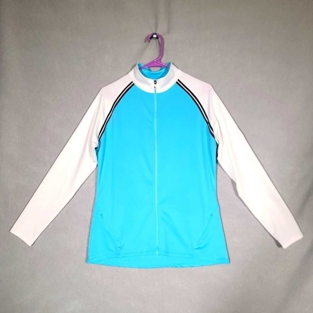 Footjoy Womens Full Zip Embroidered Sleeve Performance Golf Jacket Size Medium